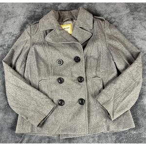 Old Navy Women’s Wool Blend Pea Coat Jacket Gray Size Large